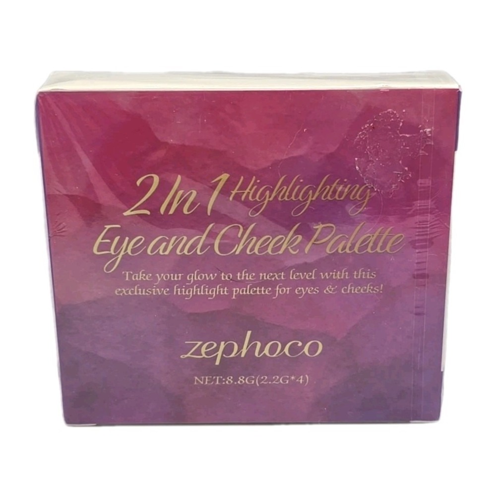 Zephoco 2 in 1 Highlighting Eye and Cheek Palette‎ New Sealed Box